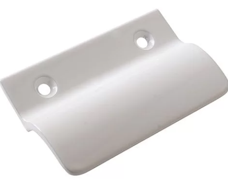 Balcony door handle, aluminium, white