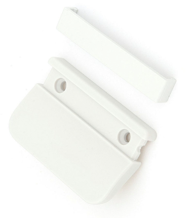 Balcony door handle, Plastic, White